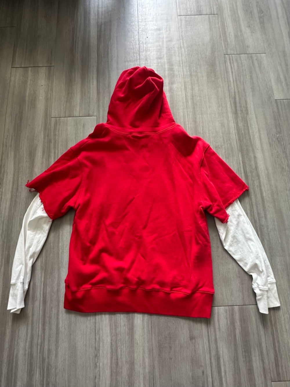 Gucci Red & White Layered Hoodie (XL) - Picture 5 of 8